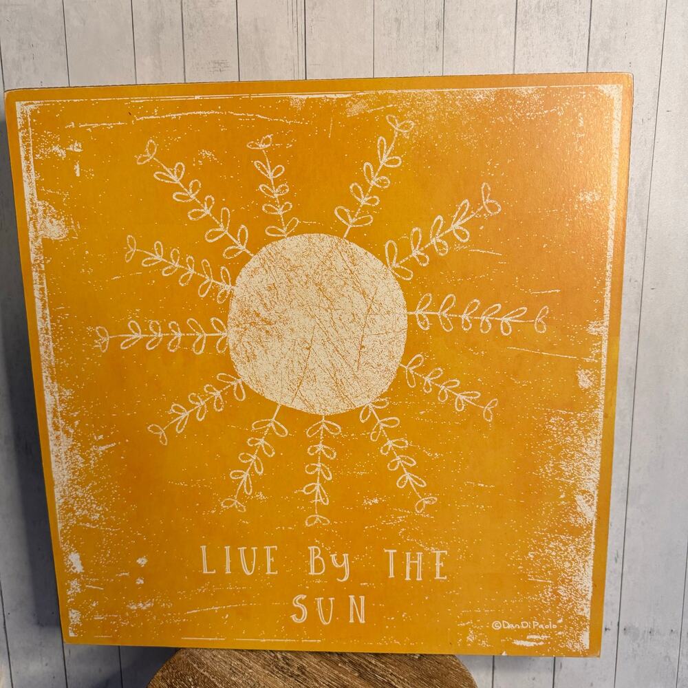 Farmhouse Sign Sun Wall Hanging 15 inch Wood Yellow Home Country Cottage Gift